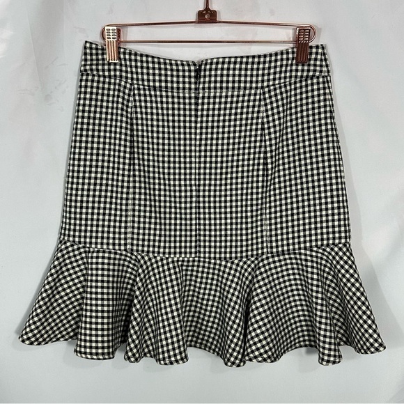 NWT Veronica Beard black and white plaid francesca ruffle mini skirt size 2 - Picture 7 of 9